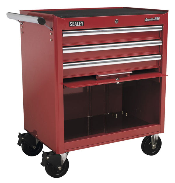 Sealey AP33439 Rollcab 3 Drawer with Ball Bearing Slides - Red