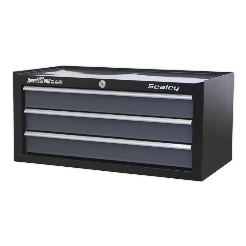 Sealey American PRO&reg; Mid-Box Tool Chest 3 Drawer - Black/Grey AP3503TB