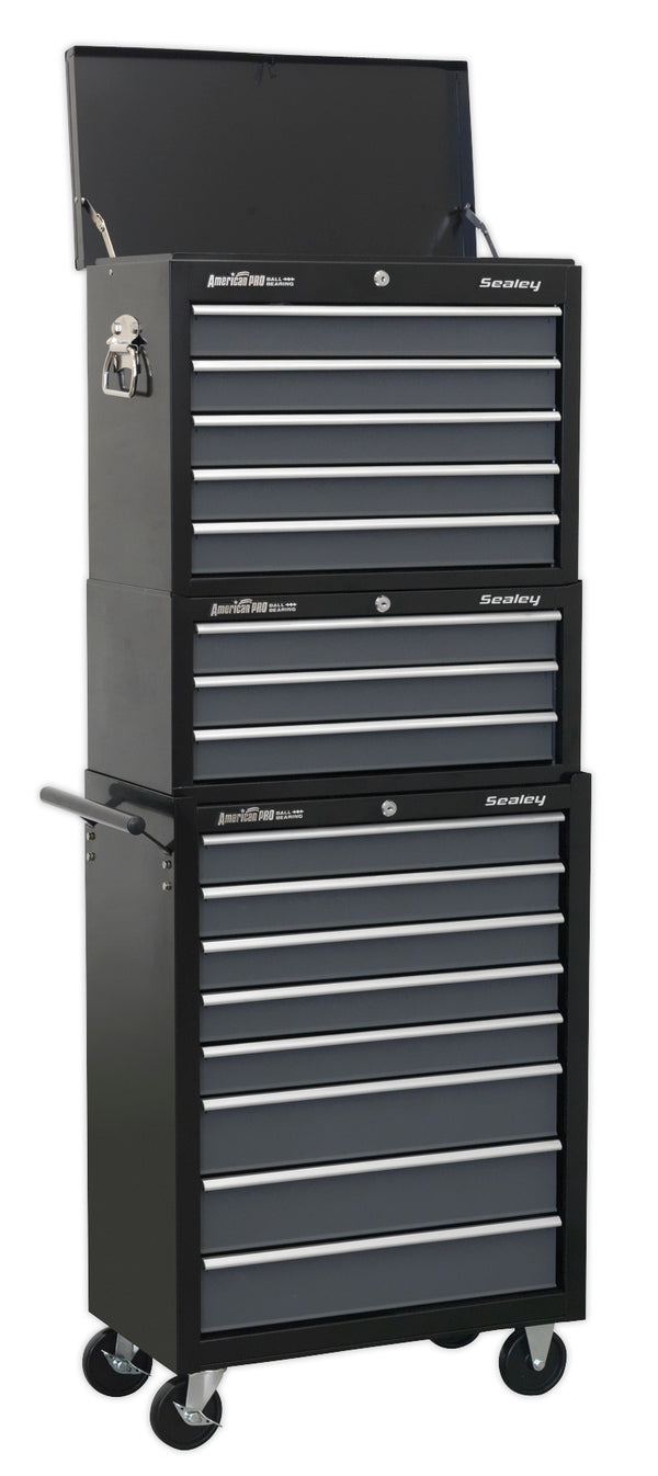 Sealey American PRO&reg; Tool Chest Combination 16 Drawer - Black/Grey AP35STACK