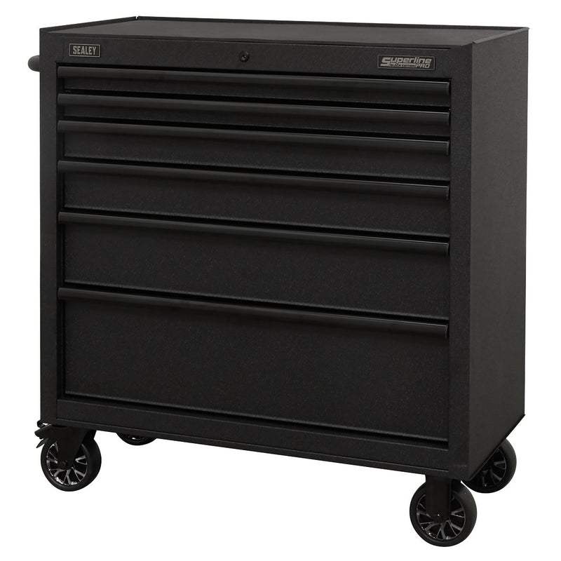 Sealey Superline PRO&reg; Black Edition Rollcab with 6 Soft Close Drawers 915mm AP3606BE