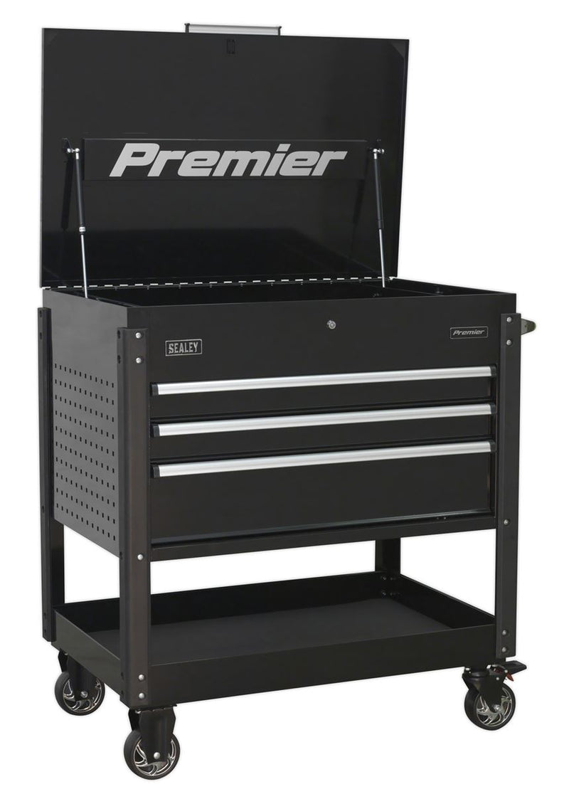 Sealey AP3MB Tool Trolley 3 Drawer Heavy-Duty - Black