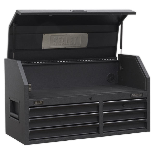 Sealey Superline PRO&reg; Black Edition Topchest with 6 Soft Close Drawers & Power Strip 1030mm AP4106BE