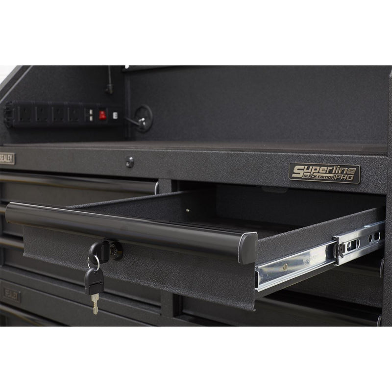 Sealey Superline PRO&reg; Black Edition Topchest with 6 Soft Close Drawers & Power Strip 1030mm AP4106BE