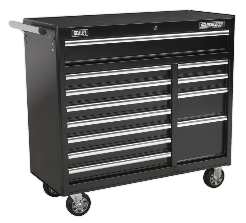 Sealey Superline PRO&reg; Heavy-Duty Rollcab 12 Drawer - Black AP41120B