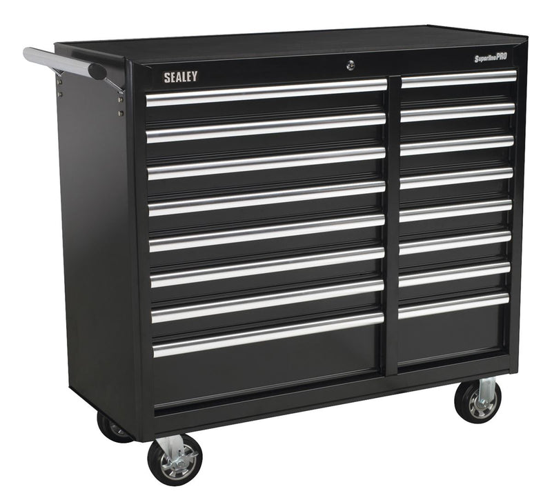 Sealey Superline PRO&reg; Heavy-Duty Rollcab 16 Drawer - Black AP41169B