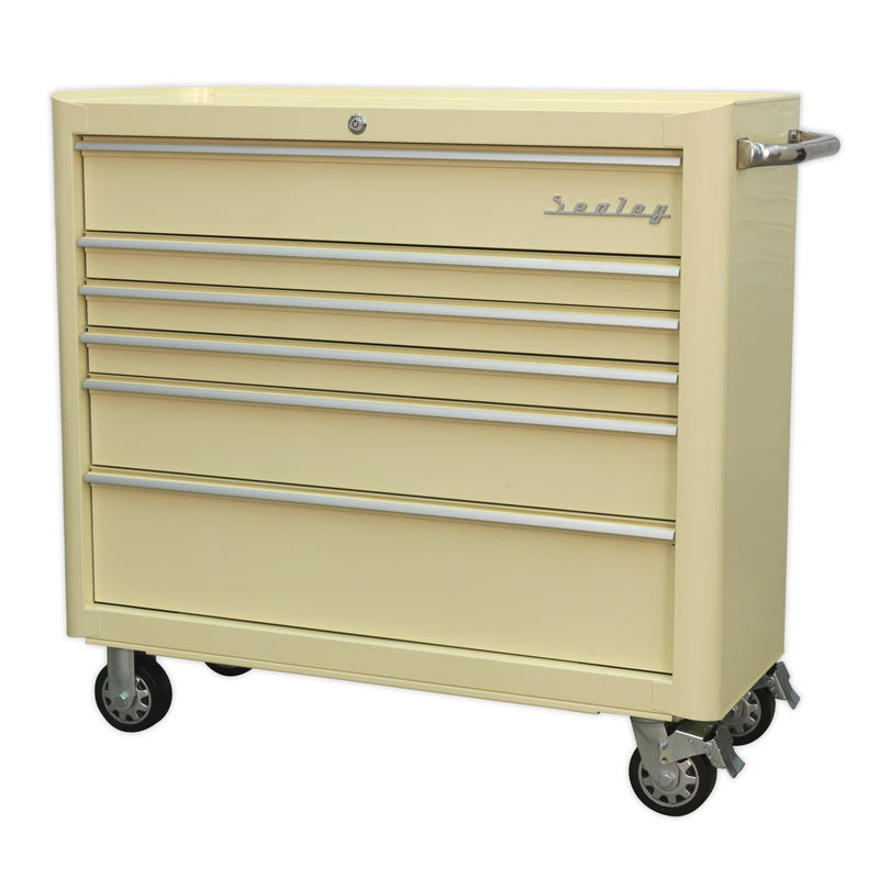 Sealey Rollcab 6 Drawer Wide Retro Style - Cream AP41206