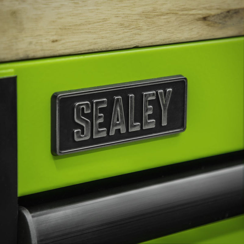 Sealey Superline PRO&reg; Black Edition Mobile Trolley with Wooden Worktop 15 Drawer 1549mm AP6115BE