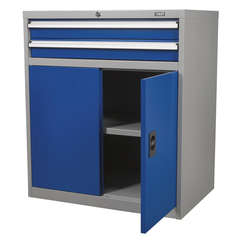 Sealey Premier Industrial&trade; Industrial Cabinet with 2 Drawers & 1 Shelf Double Locker API8810