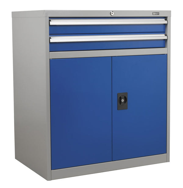 Sealey Premier Industrial&trade; Industrial Cabinet with 2 Drawers & 1 Shelf Double Locker API8810