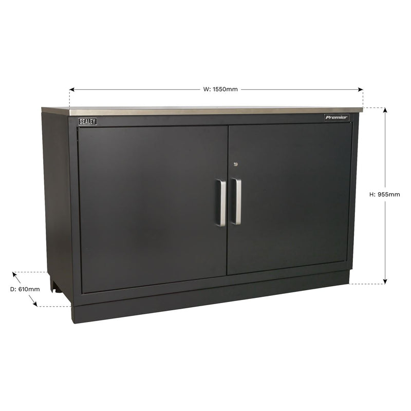 Sealey Premier&trade; Heavy-Duty Modular Floor Cabinet 2 Door 1550mm APMS02