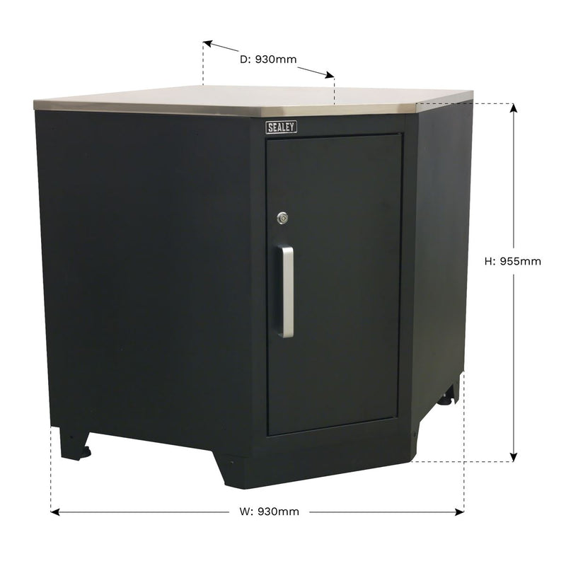 Sealey Premier&trade; Heavy-Duty Modular Corner Floor Cabinet 930mm APMS15