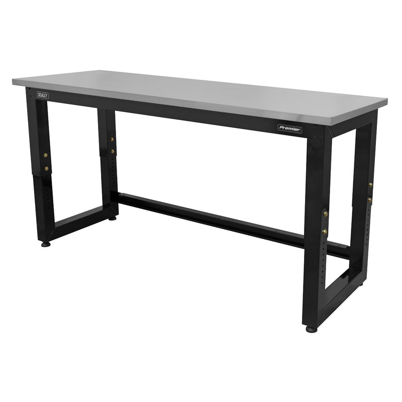 Sealey Premier&trade; Heavy-Duty Steel Adjustable Workbench with Stainless Steel Worktop 1830mm APMS23