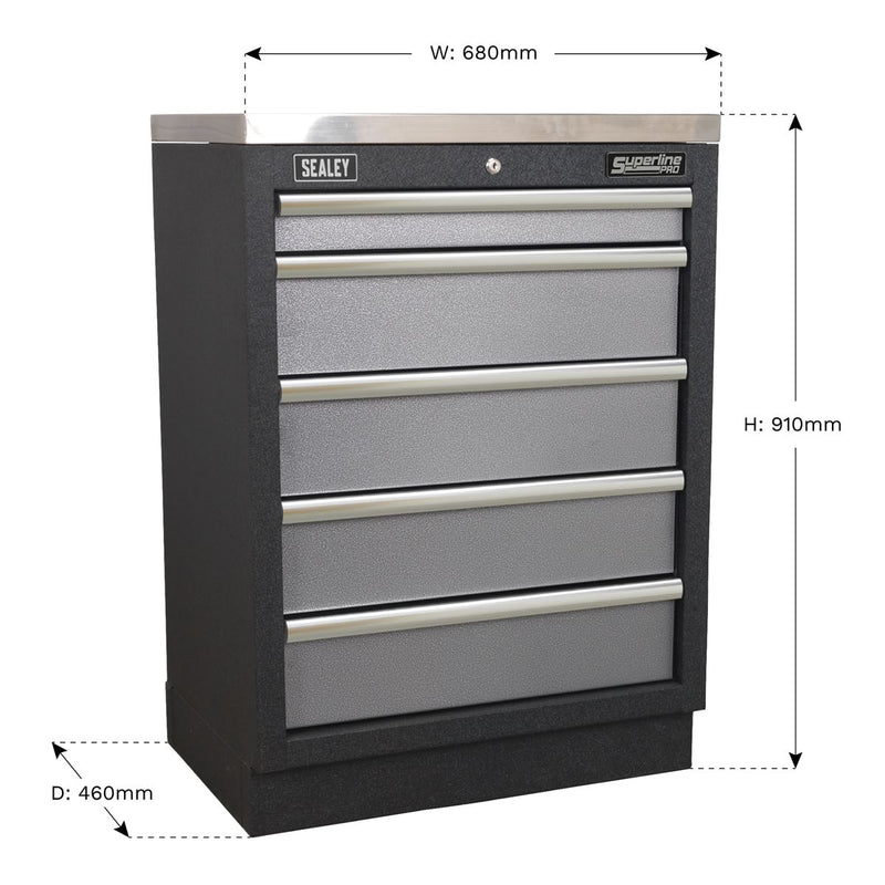 Sealey Superline PRO&reg; Modular Cabinet 5 Drawer 680mm APMS59