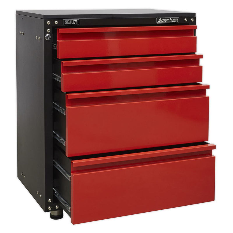 Sealey American PRO&reg; Modular 4 Drawer Cabinet with Worktop 665mm APMS84