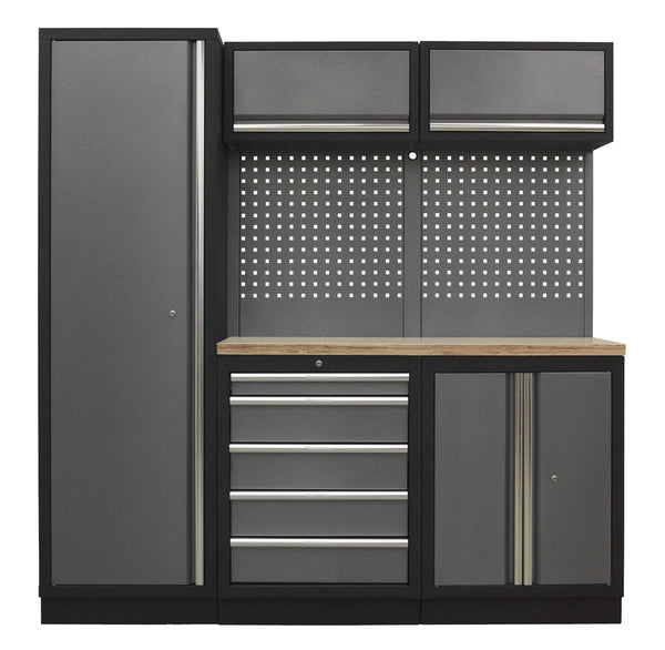 Sealey Superline PRO&reg; Storage System with Wood Worktop 2.0m APMSSTACK02W
