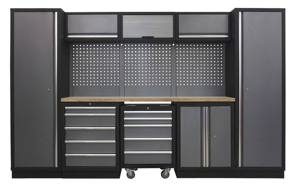 Sealey Superline PRO&reg; Storage System with Wood Worktop 3.2m APMSSTACK03W