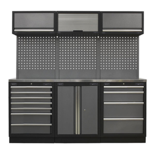 Sealey Superline PRO&reg; Storage System with Stainless Worktop 2m APMSSTACK07SS