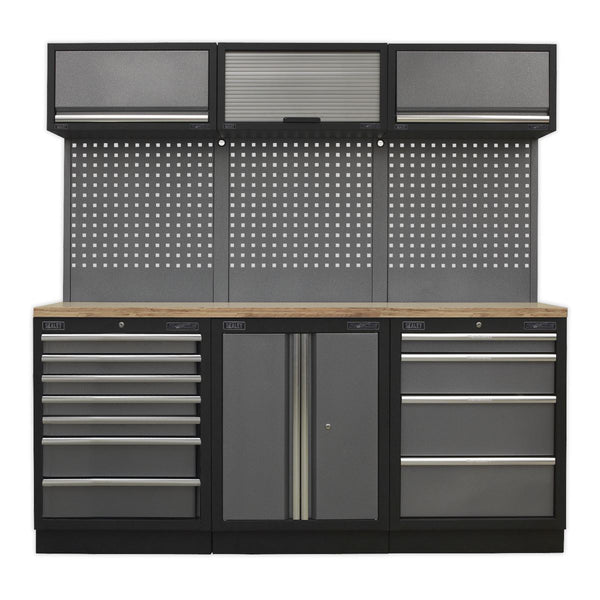 Sealey Superline PRO&reg; Storage System with Wood Worktop 2m APMSSTACK07W