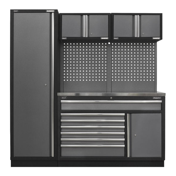 Sealey Superline PRO&reg; Storage System with Stainless Steel Worktop 1.96m APMSSTACK10SS