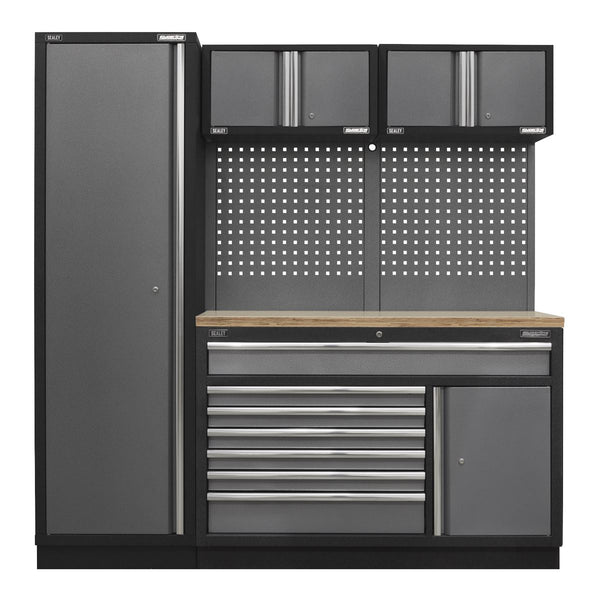 Sealey Superline PRO&reg; Storage System with Pressed Wood Worktop 1.96m APMSSTACK10W