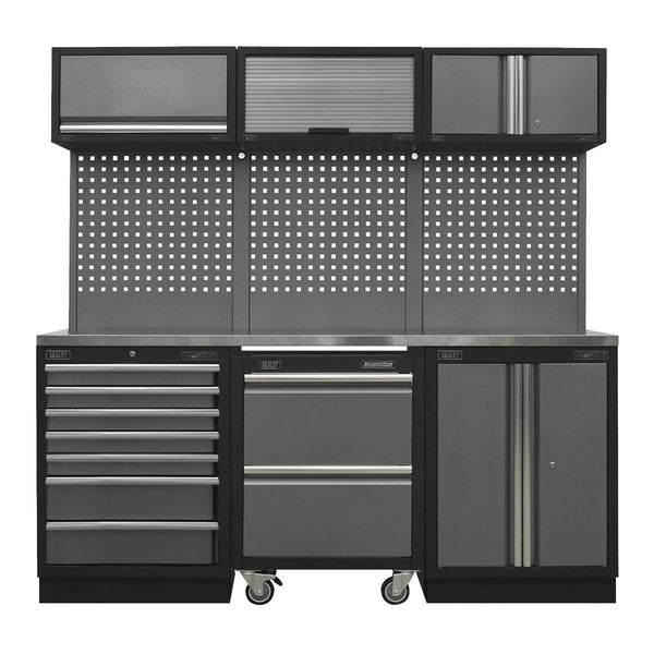 Sealey Superline PRO&reg; Storage System with Stainless Steel Worktop 2.04m APMSSTACK12SS