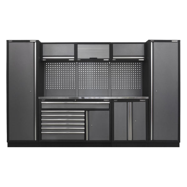 Sealey Superline PRO&reg; Storage System with Stainless Steel Worktop 3.24m APMSSTACK13SS