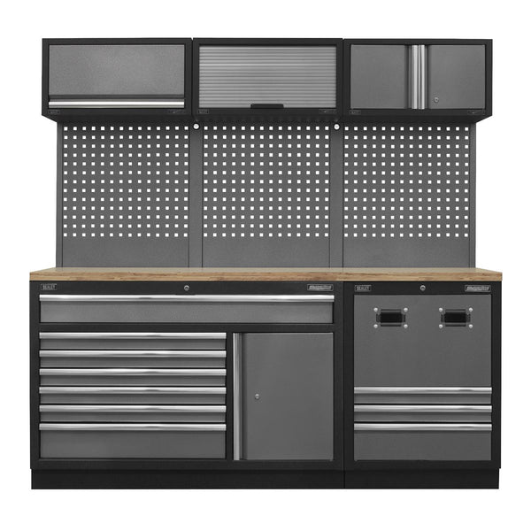 Sealey Superline PRO&reg; Modular Storage System Combo with Pressed Wood Worktop APMSSTACK14W