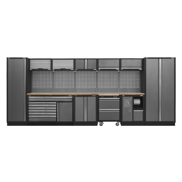 Sealey Superline PRO&reg; Storage System with Pressed Wood Worktop 4.9m APMSSTACK15W