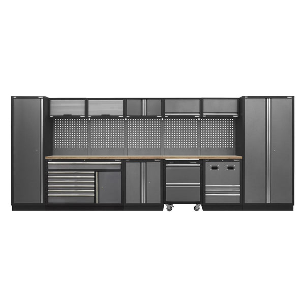 Sealey Superline PRO&reg; Storage System with Pressed Wood Worktop 4.9m APMSSTACK16W
