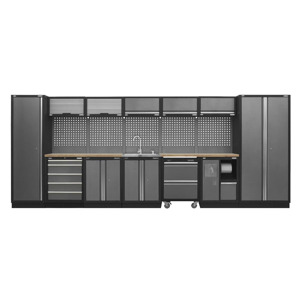 Sealey Superline PRO&reg; Storage System with Pressed Wood Worktop 4.9m APMSSTACK17W