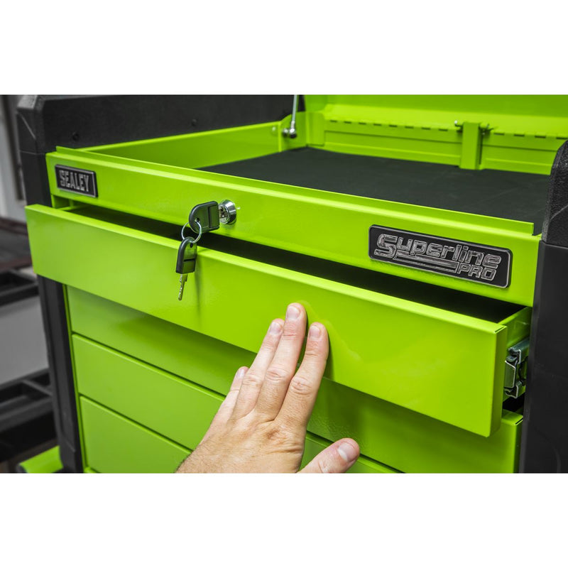 Sealey Superline PRO&reg; Push-to-Open Topchest 4 Drawer - Green APPD4G