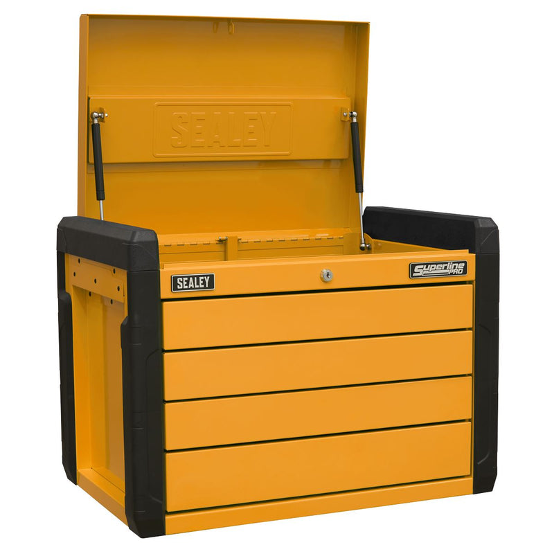 Sealey Superline PRO&reg; Push-to-Open Topchest 4-Drawer - Orange APPD4O