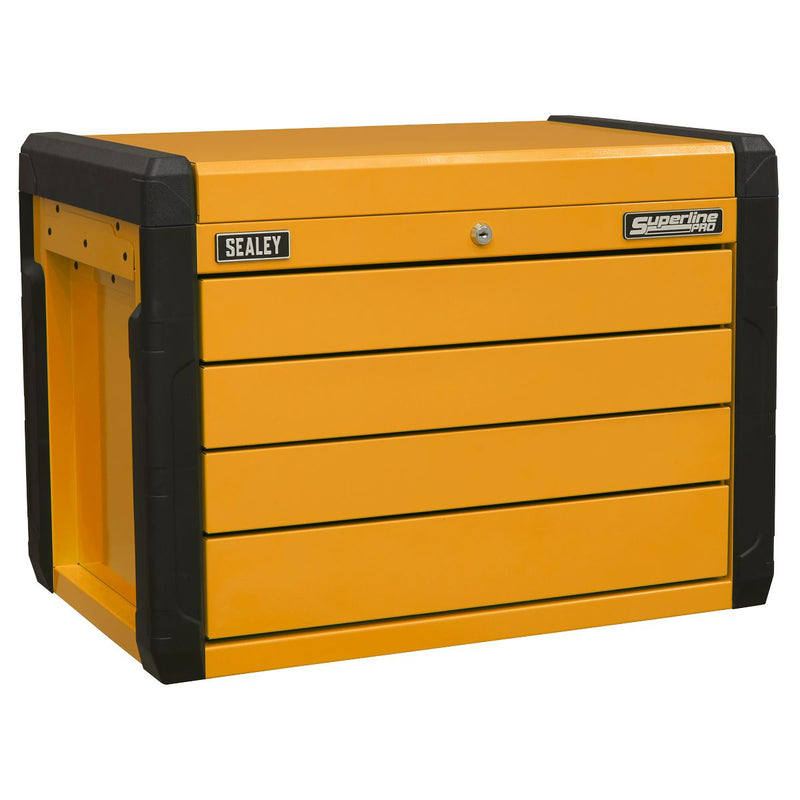 Sealey Superline PRO&reg; Push-to-Open Topchest 4-Drawer - Orange APPD4O