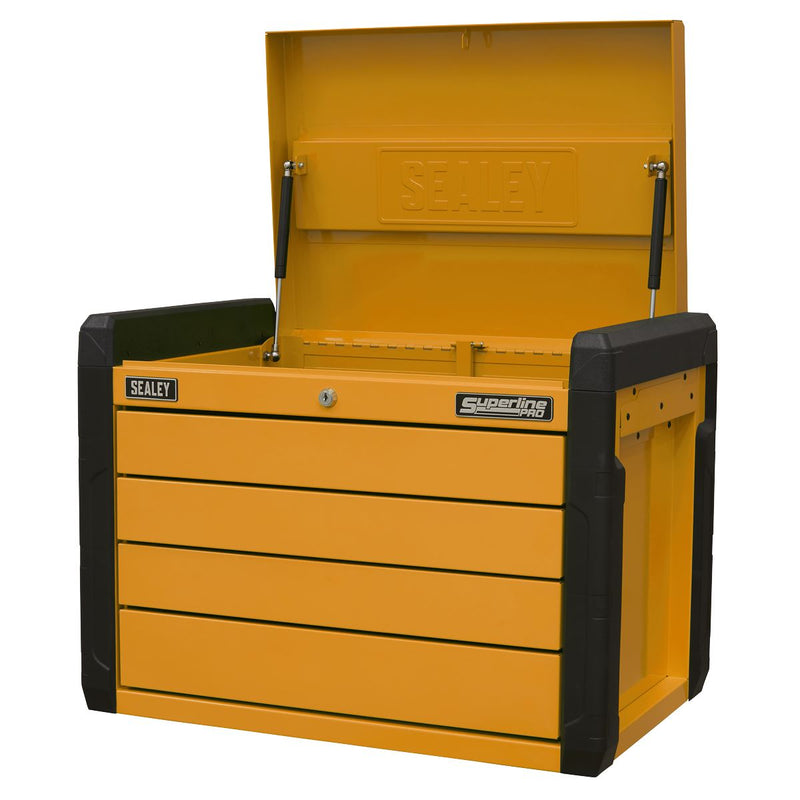 Sealey Superline PRO&reg; Push-to-Open Topchest 4-Drawer - Orange APPD4O