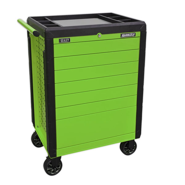 Sealey Superline PRO&reg; Push-To-Open Rollcab 7 Drawer - Green APPD7G