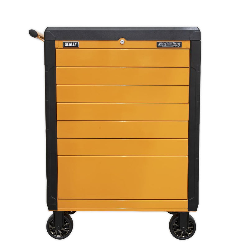 Sealey Superline PRO&reg; Push-To-Open Rollcab 7 Drawer - Orange APPD7O