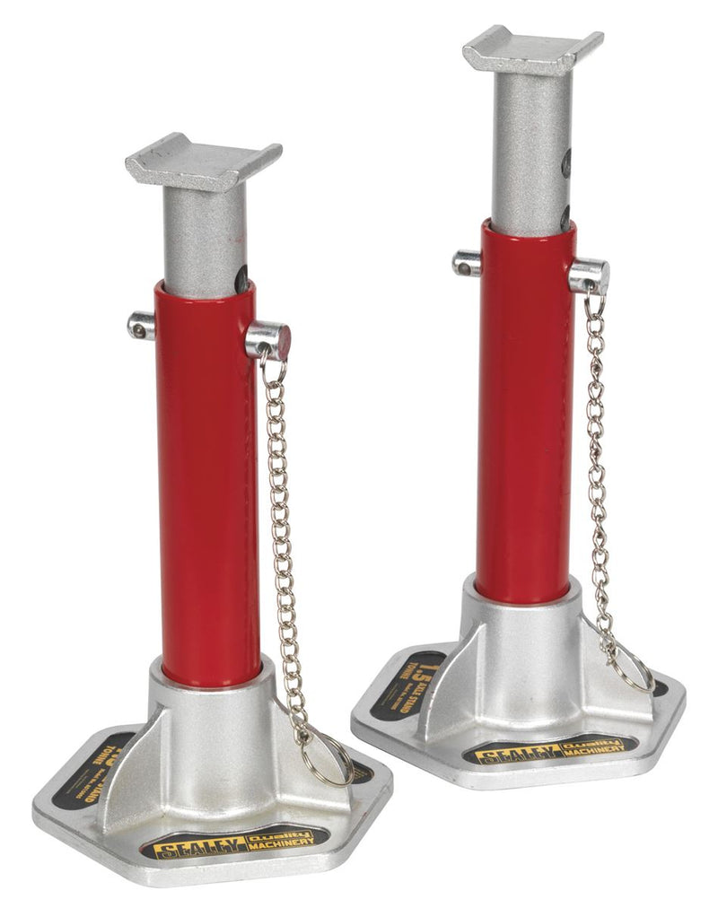 Sealey AS1500S Axle Stands (Pair) 1.5tonne Capacity per Stand Aluminium/Steel