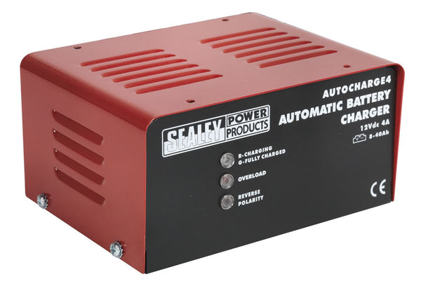 Sealey AUTOCHARGE4 Battery Charger Electronic 4Amp 12V 230V