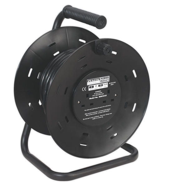Sealey 25m Cable Reel with Thermal Trip 4 x 230V BCR2525