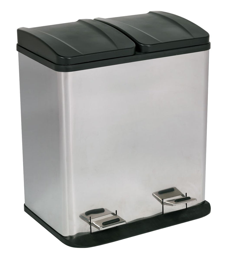 Sealey BM73 Pedal Bin Recycling 40L Stainless Steel