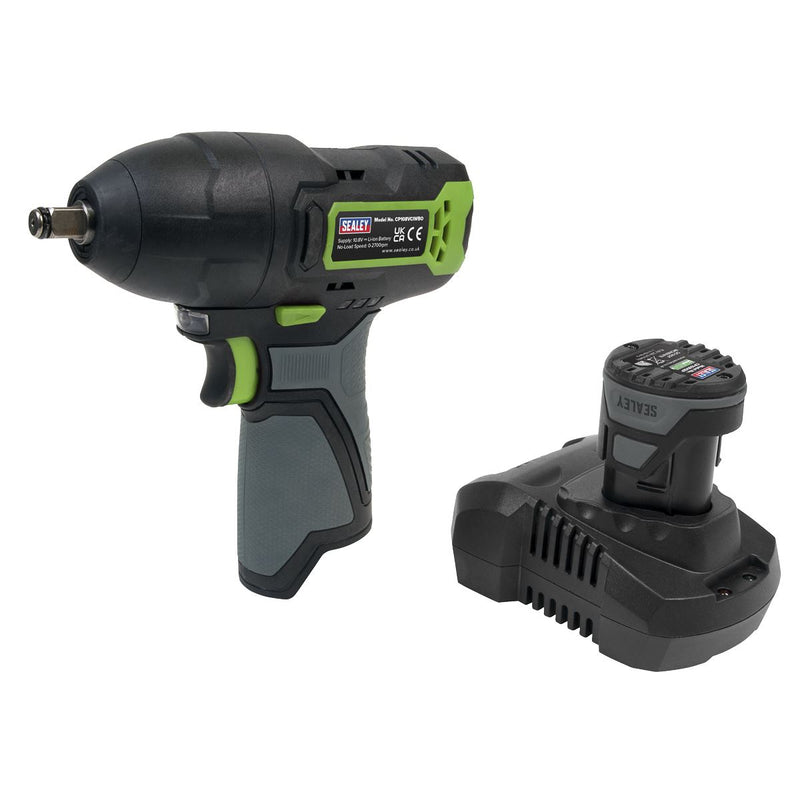 Sealey SV10.8 Series 3/8"Sq Drive Cordless Impact Wrench Kit 10.8V 2Ah CP108VCIW