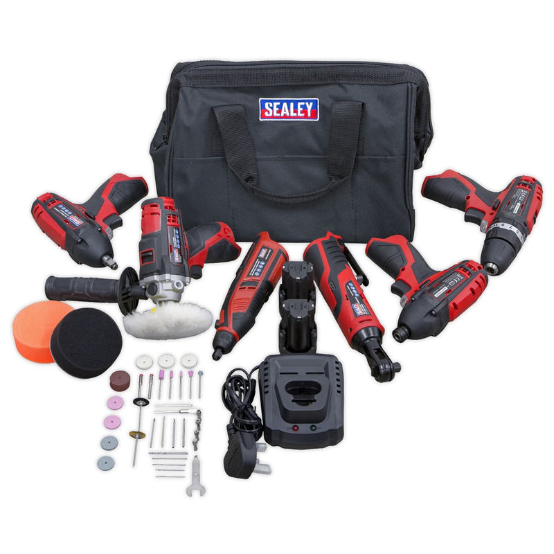 Sealey 6 x SV12 Series Cordless Power Tool Combo Kit 12V - 2 Batteries CP1200COMBO2