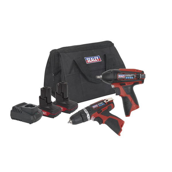 Sealey CP1200COMBO4 SV12 Series 2 x 12V Cordless Power Tool Combo Kit