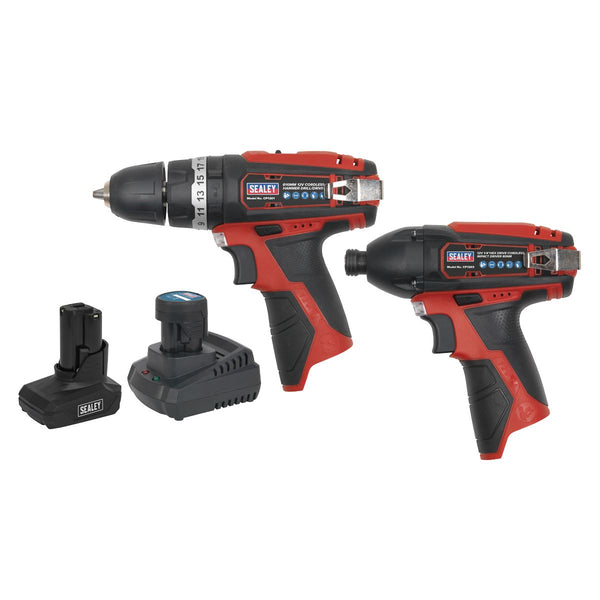 Sealey 2 x SV12 Series Cordless Power Tool Combo Kit 12V - 2 Batteries CP1200COMBO6