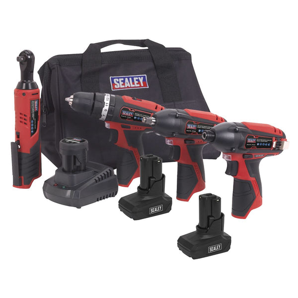 Sealey SV12 Series 4 x 12V Cordless Power Tool Combo Kit CP1200COMBOB