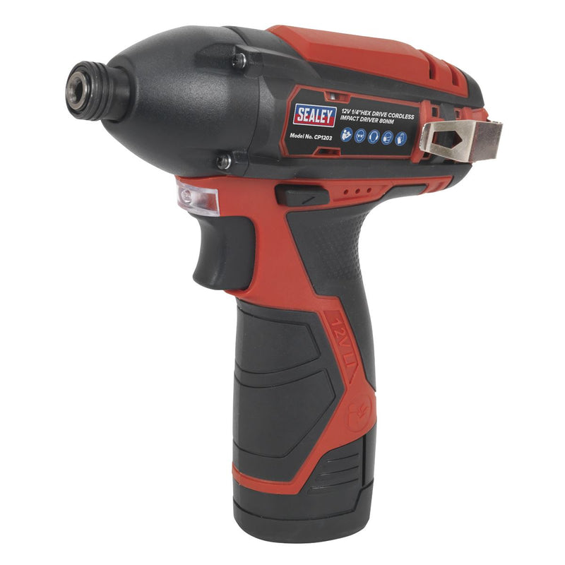 Sealey SV12 Series 1/4"Hex Drive Cordless Impact Driver 12V - Body Only CP1203