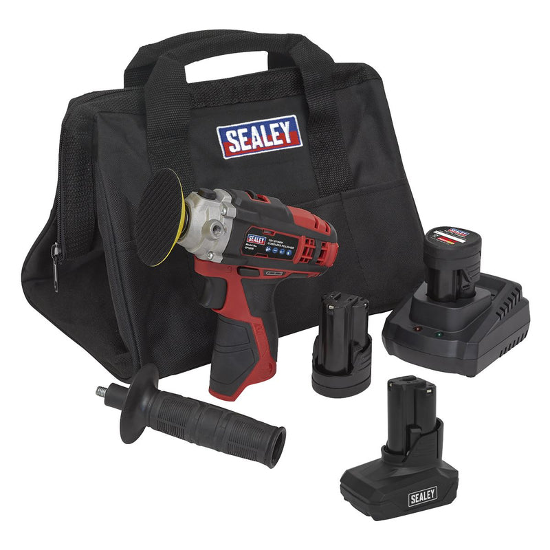 Sealey Cordless Polisher Kit �71mm 12V - 3 Batteries CP1205KITB