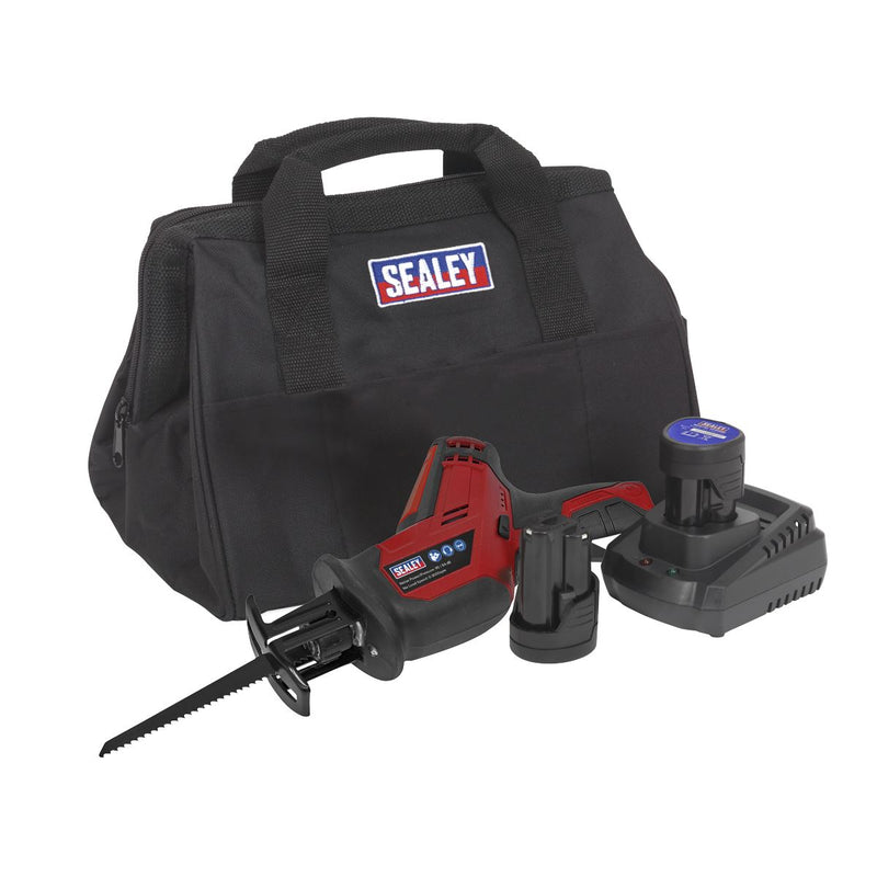 Sealey SV12 Series Cordless Reciprocating Saw Kit 12V - 2 Batteries CP1208KIT