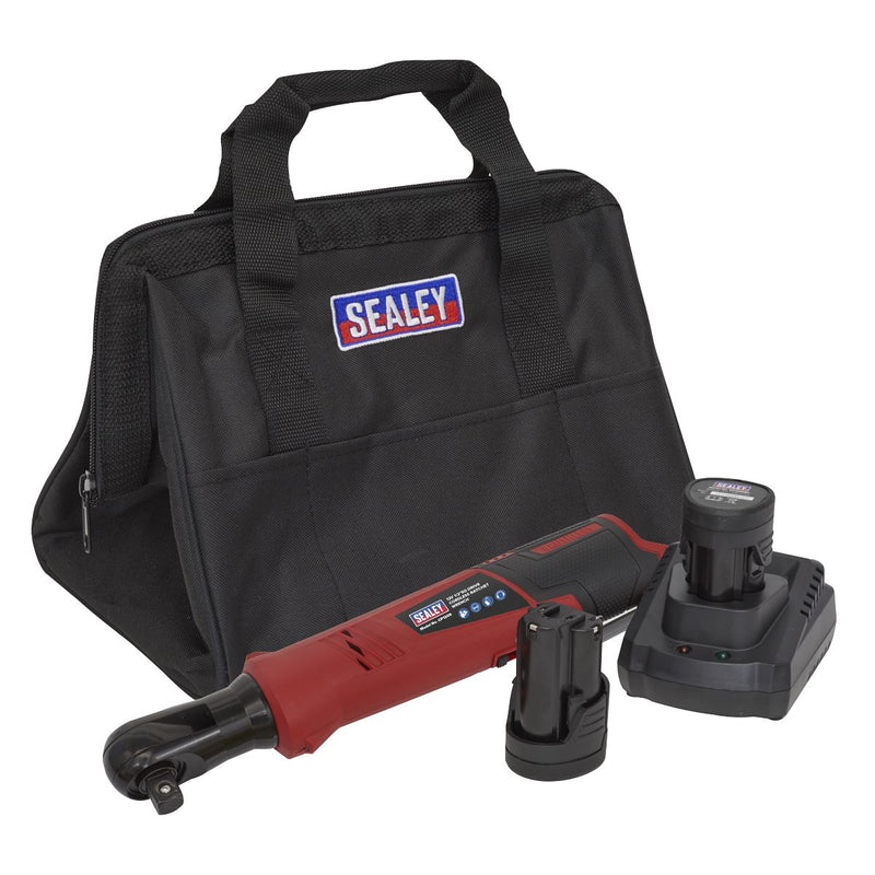 Sealey SV12 Series 1/2"Sq Drive Cordless Ratchet Wrench Kit 12V - 2 Batteries CP1209KIT