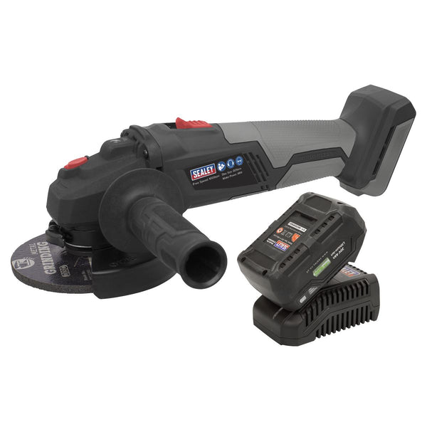 Sealey Premier SV20 Series 115mm Brushless Cordless Angle Grinder Kit 20V 4Ah CP20VAGXKIT1